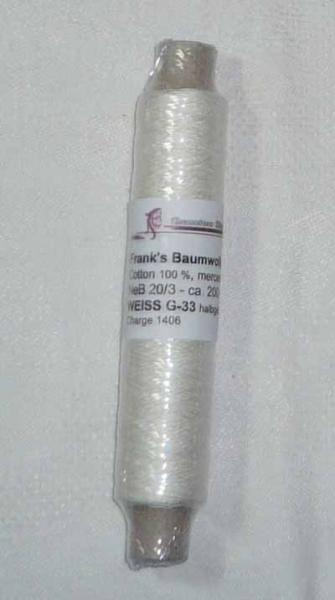 Frank´s Cotton - Thread 20/3 white halvbleached 33