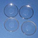 Set 4 Glasschutz für Kerzenleuchter - Silberrand