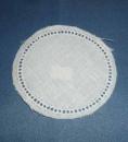 Linen with crochet border 6 cm white