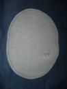 Leinen mit Häkelrand oval 18/23cm weiß