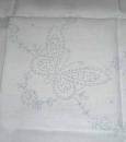 Lochstickerei Schmetterlingsdecke 100 x 100