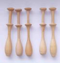 Set 5 Klöppel ca 9,8 cm lang helles Holz