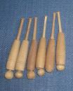 Set 6 ältere Hülsenklöppel ca 13,2 cm lang
