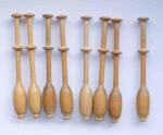Set 8 Brügger Klöppel ca 10,4 cm lang - helle Hölzer