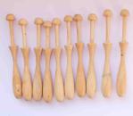 Set 10 Palmholzklöppel ca 11 cm lang