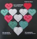 GESUCHT! 12 Herzen in dänischem Torchon von Kirsten Skov