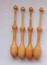 Set 4 Miniklöppel ca 7 cm lang helles Holz