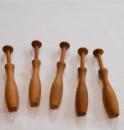 Set 5 Klöppel ca. 9,2 cm dunkleres Holz