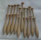 Set 10 dänische Klöppel ca 11,1 cm lang helles Holz